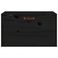 Produktbild för Väggskåp svart 60x30x35 cm massiv furu
