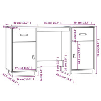 Produktbild för Skrivbord med skåp Honungsbrunt 135x50x75 cm massiv furu