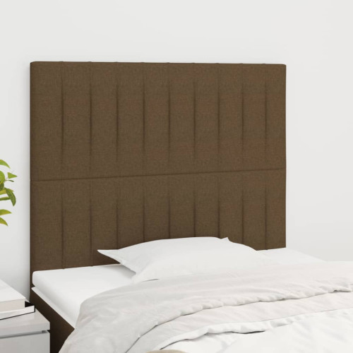 vidaXL Sänggavel mörkbrun 100x5x118/128 cm tyg