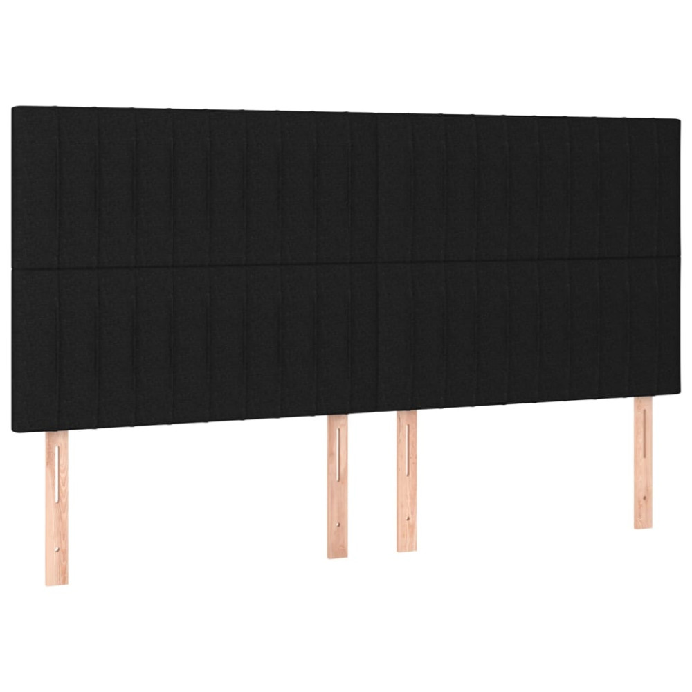 Produktbild för Sänggavel svart 160x5x118/128 cm tyg