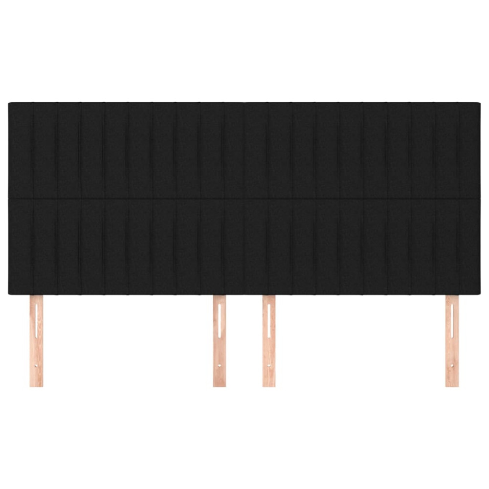 Produktbild för Sänggavel svart 160x5x118/128 cm tyg