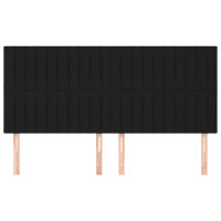 Produktbild för Sänggavel svart 160x5x118/128 cm tyg