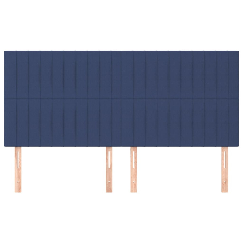 Produktbild för Sänggavel blå 160x5x118/128 cm tyg