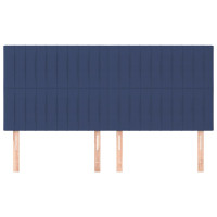 Produktbild för Sänggavel blå 160x5x118/128 cm tyg