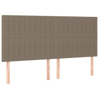 Produktbild för Huvudgavlar 4 st taupe 100 x 5 x 78/88 cm tyg