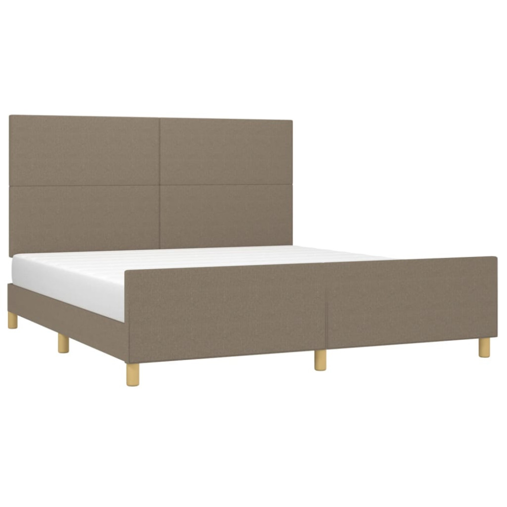 Produktbild för Sängram utan madrass taupe 180x200 cm tyg