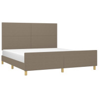 Produktbild för Sängram utan madrass taupe 180x200 cm tyg