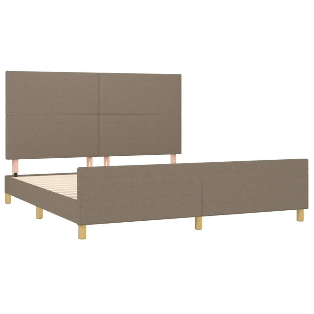 Produktbild för Sängram utan madrass taupe 180x200 cm tyg