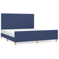 Produktbild för Sängram utan madrass blå 180x200 cm tyg