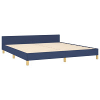 Produktbild för Sängram utan madrass blå 180x200 cm tyg