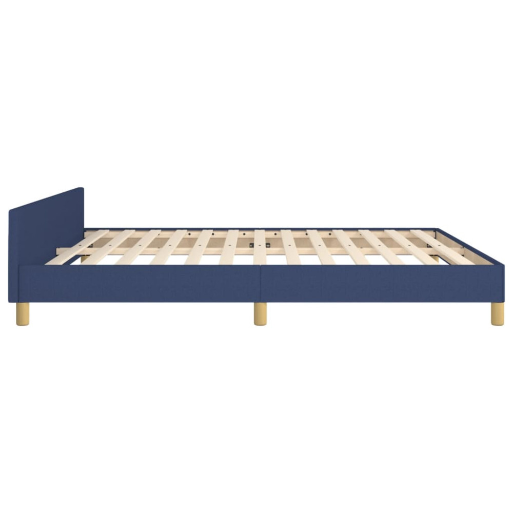 Produktbild för Sängram utan madrass blå 180x200 cm tyg