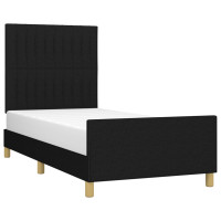 Produktbild för Sängram utan madrass svart 90x190cm tyg