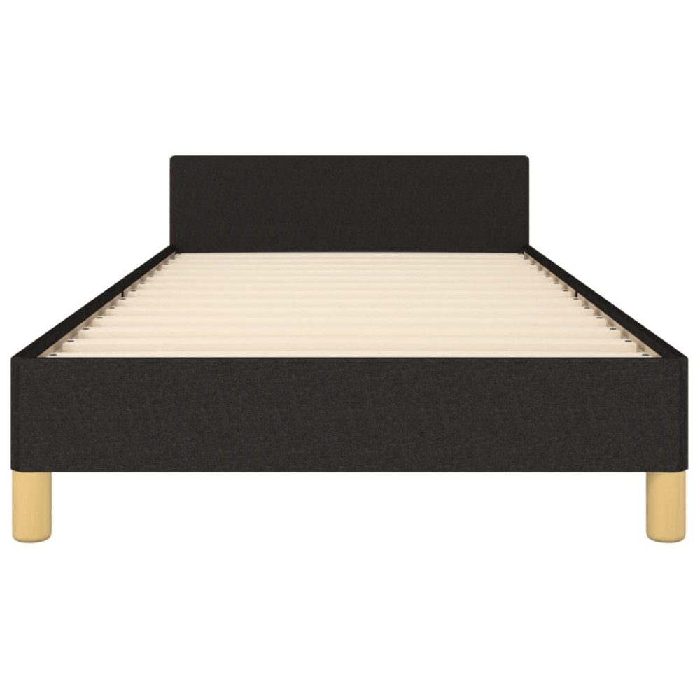 Produktbild för Sängram utan madrass svart 90x190cm tyg