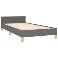 Produktbild för Sängram utan madrass mörkgrå 90x200 cm tyg