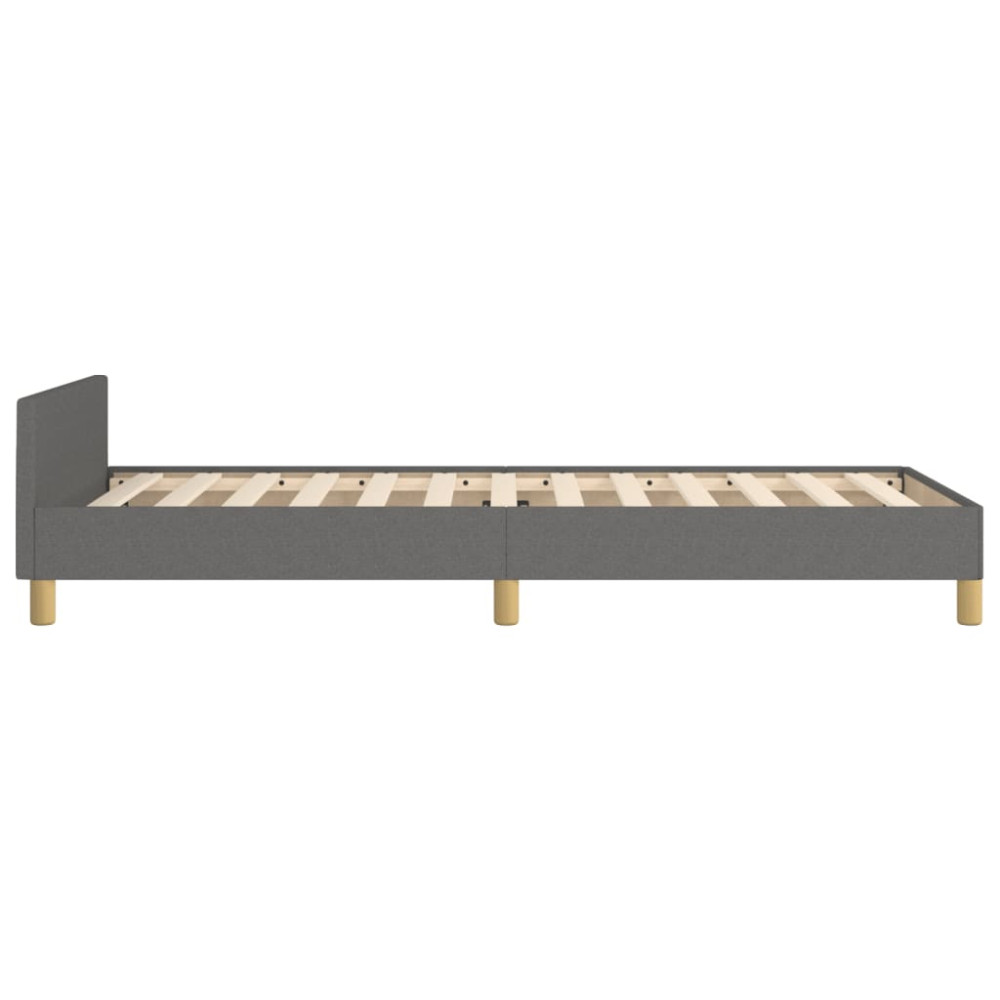 Produktbild för Sängram utan madrass mörkgrå 90x200 cm tyg
