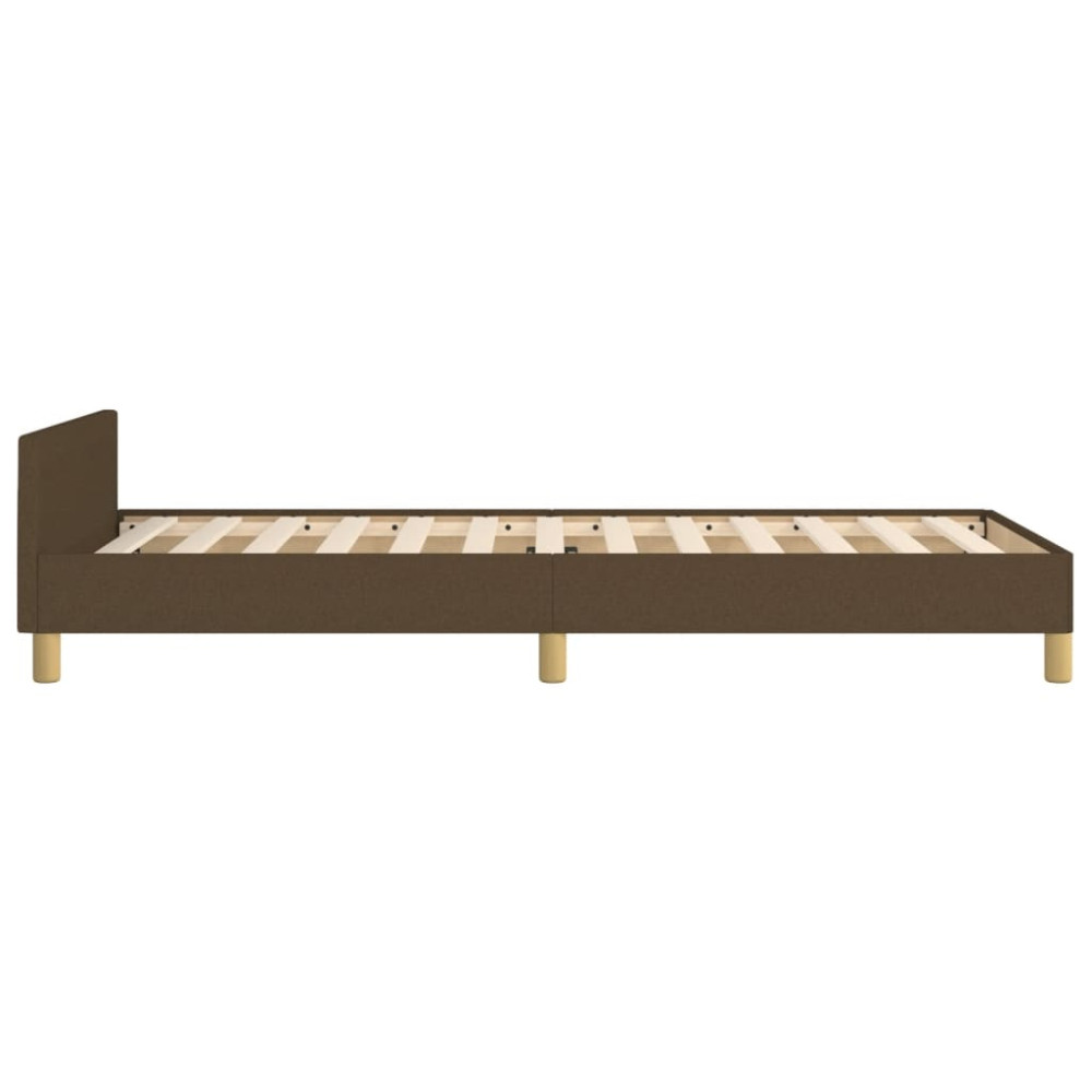 Produktbild för Sängram utan madrass mörkbrun 90x200 cm tyg