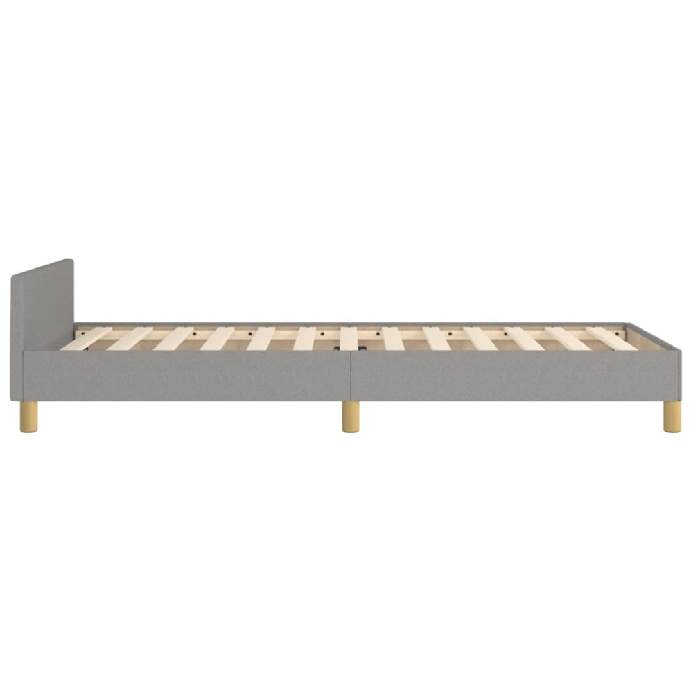 Produktbild för Sängram utan madrass ljusgrå 100x200 cm tyg