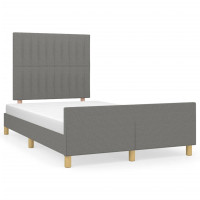 Produktbild för Sängram utan madrass mörkgrå 120x200 cm tyg