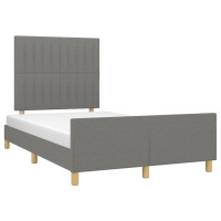 Produktbild för Sängram utan madrass mörkgrå 120x200 cm tyg