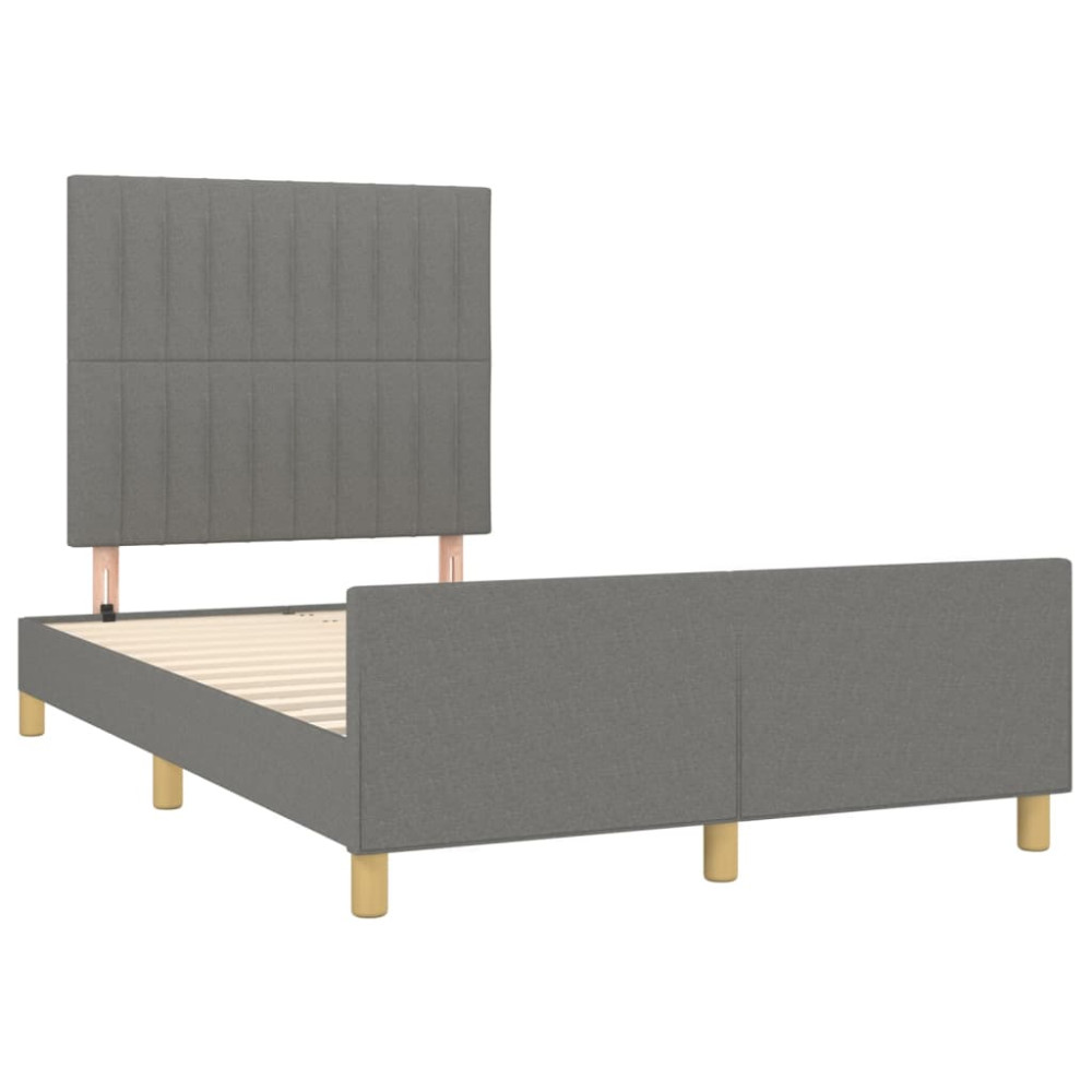Produktbild för Sängram utan madrass mörkgrå 120x200 cm tyg