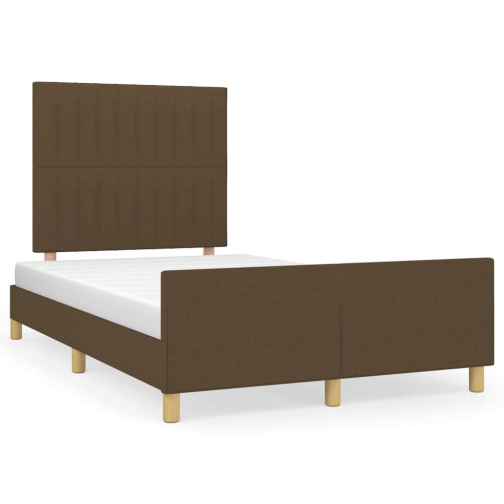 Produktbild för Sängram utan madrass mörkbrun 120x200 cm tyg