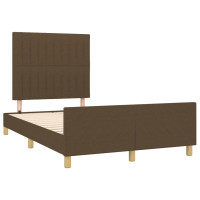 Produktbild för Sängram utan madrass mörkbrun 120x200 cm tyg