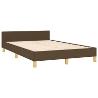 Produktbild för Sängram utan madrass mörkbrun 120x200 cm tyg