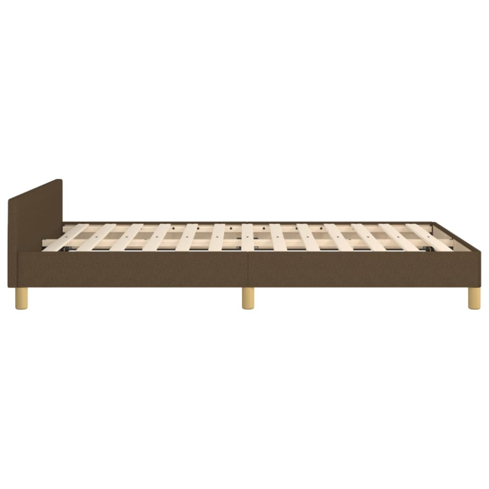Produktbild för Sängram utan madrass mörkbrun 120x200 cm tyg