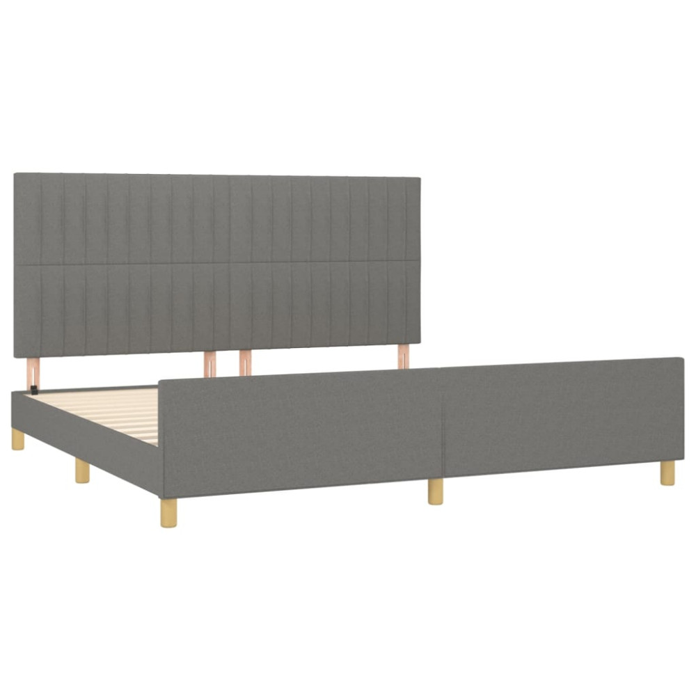 Produktbild för Sängram utan madrass mörkgrå 200x200 cm tyg