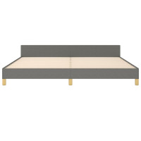 Produktbild för Sängram utan madrass mörkgrå 200x200 cm tyg