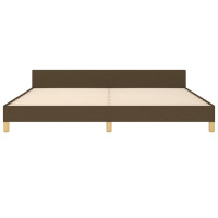 Produktbild för Sängram utan madrass mörkbrun 200x200 cm tyg