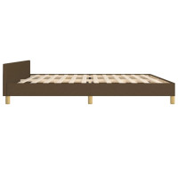 Produktbild för Sängram utan madrass mörkbrun 200x200 cm tyg