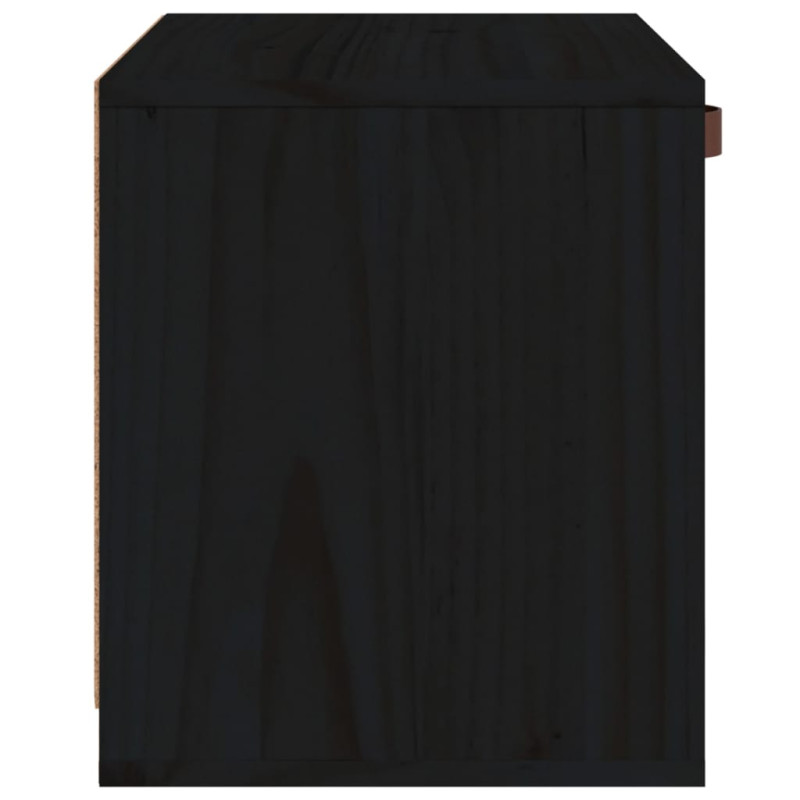 Produktbild för Väggskåp svart40x30x35 cm massiv furu