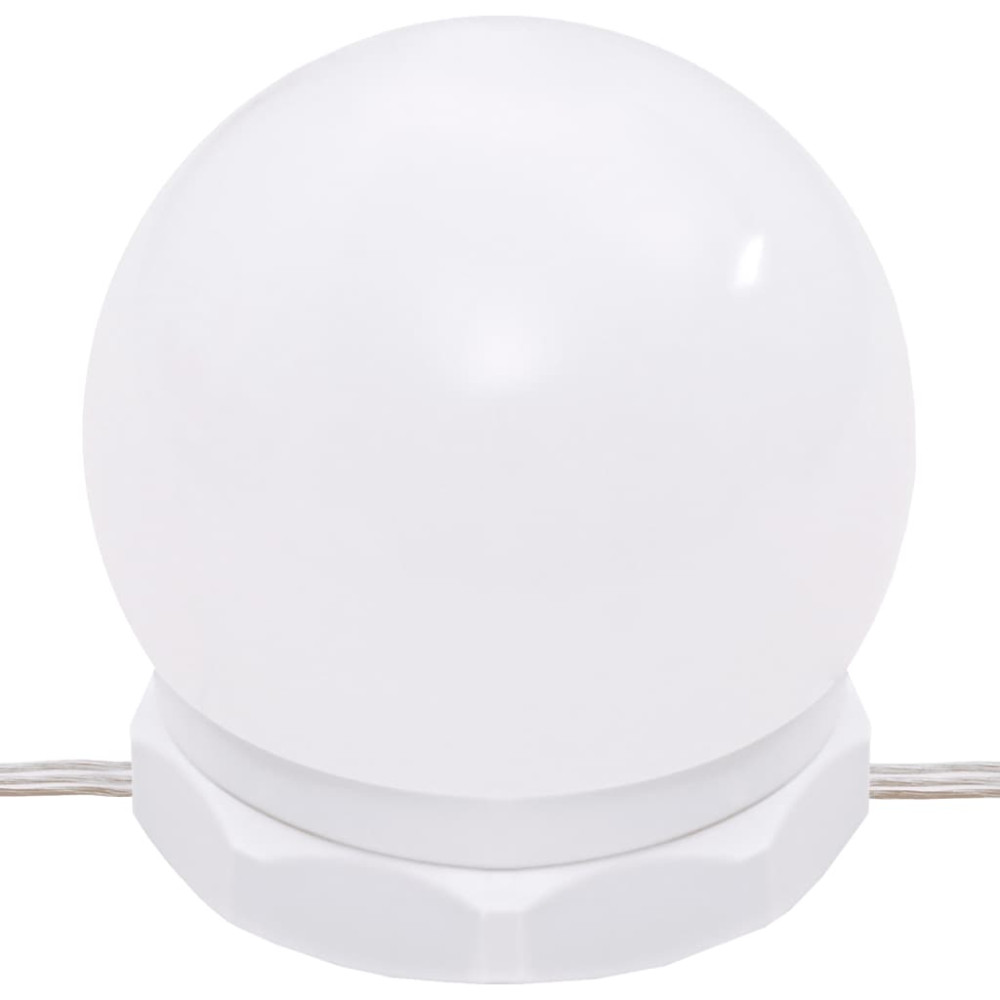Produktbild för Sminkbord LED med skåp Brun ek konstruerat trä