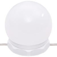 Produktbild för Sminkbord LED med skåp Brun ek konstruerat trä