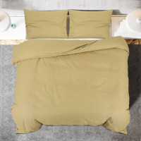Produktbild för Bäddset taupe 200x200 cm lätt mikrofiber