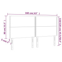 Produktbild för Sänggavel 4 st mörkbrun 80x5x78/88 cm tyg