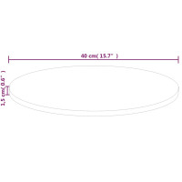 Produktbild för Rund bordsskiva Ø40x1,5 cm obehandlat massiv ek