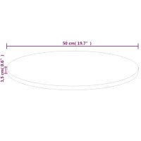 Produktbild för Rund bordsskiva Ø50x1,5 cm obehandlat massiv ek