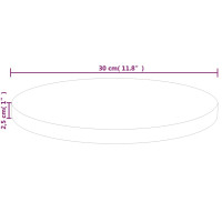 Produktbild för Rund bordsskiva Ø30x2,5 cm obehandlat massiv ek