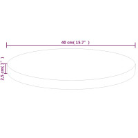 Produktbild för Rund bordsskiva Ø40x2,5 cm obehandlat massiv ek