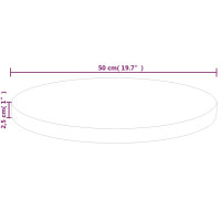 Produktbild för Rund bordsskiva Ø50x2,5 cm obehandlat massiv ek