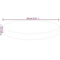 Produktbild för Rund bordsskiva Ø30x4 cm obehandlad massiv ek