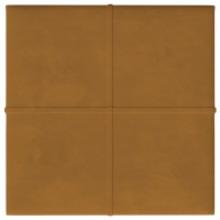 Produktbild för Väggpaneler 12 st Brun 30x30 cm sammet 1,08 m²