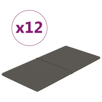 Produktbild för Väggpaneler 12 st mörkgrå 60x30 cm sammet 2,16 m²