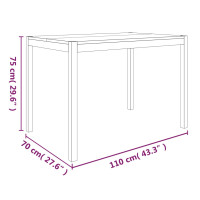 Produktbild för Matbord 110x70x75 cm massivt akaciaträ