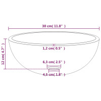 Produktbild för Handfat härdat glas 30x12 cm frostat