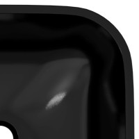 Produktbild för Handfat glas 42x42x14 cm svart