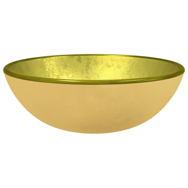 Produktbild för Handfat härdat glas 35x12 cm guld