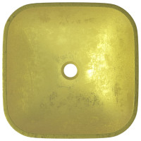 Produktbild för Handfat glas 42x42x14 cm guld